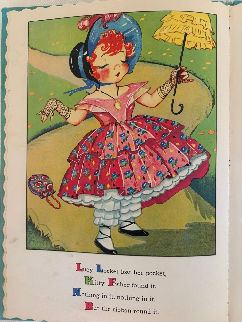 Mother Goose Illustrated Children's Book - 1943-13”Tall!